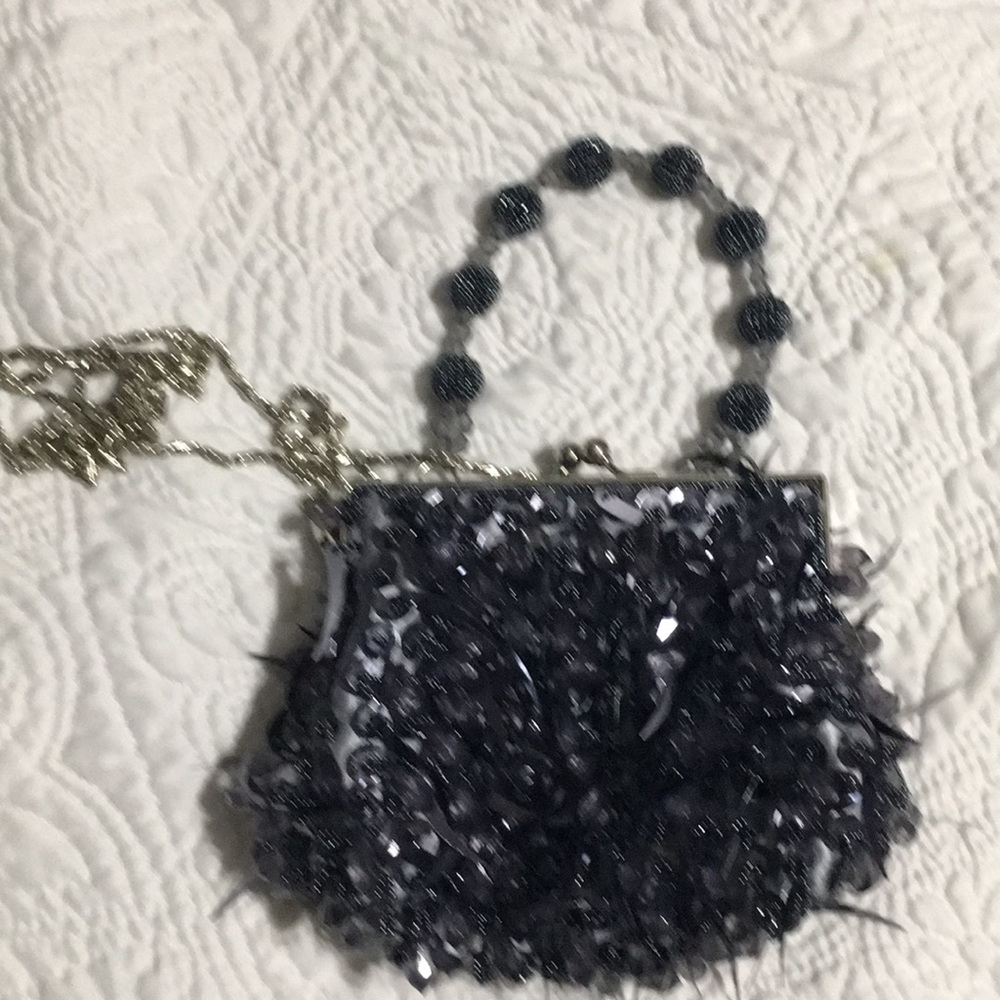 Black iridescent clutch